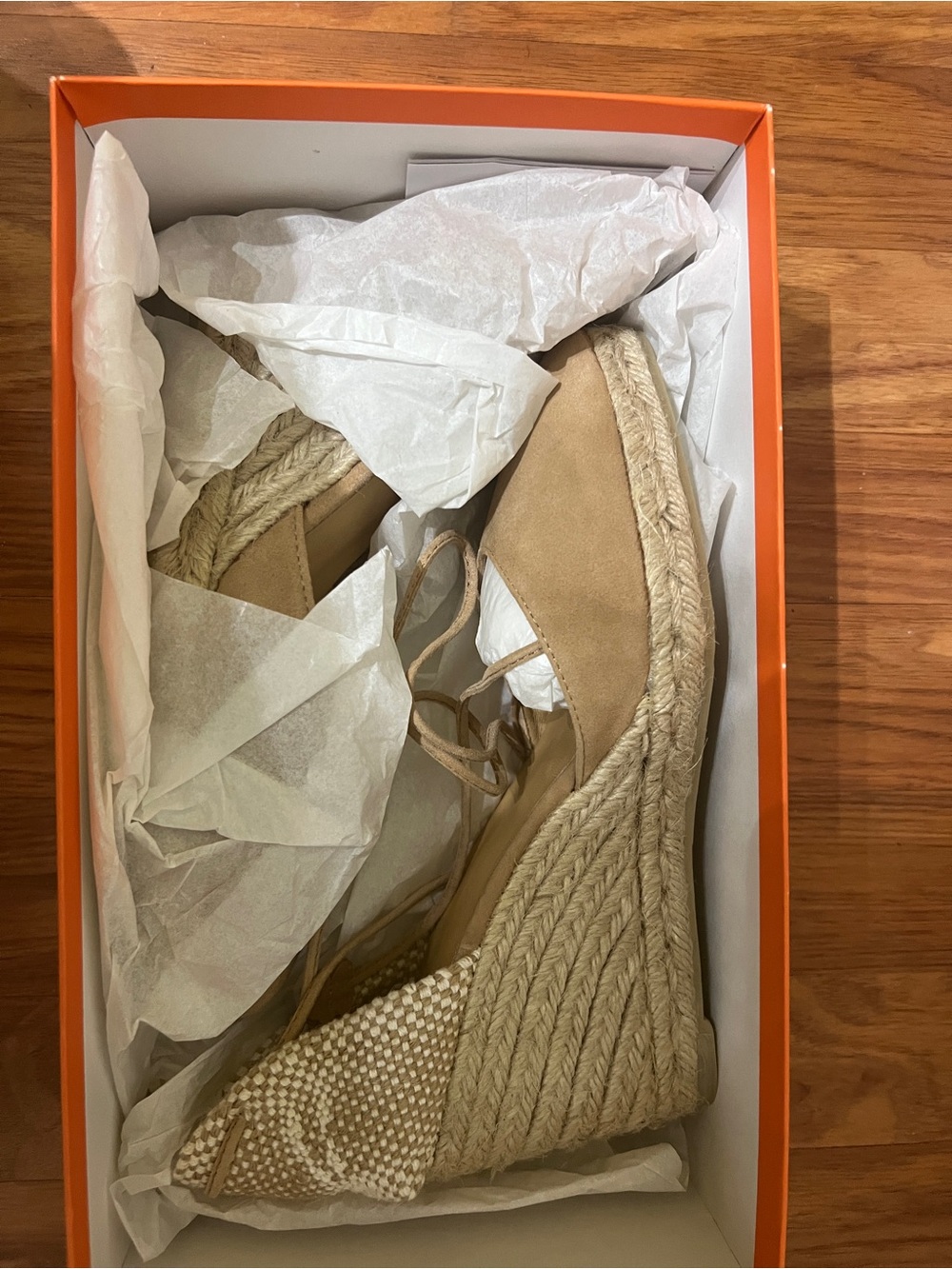 Castaner Tan Espadrille Wedge Lace-Up Sandals - Picture 3 of 6